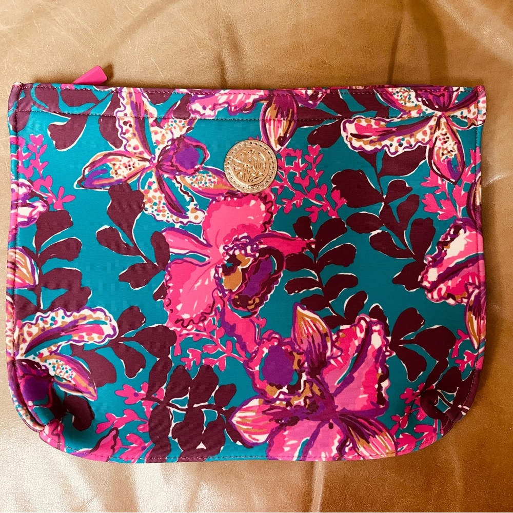 New Lilly Pulitzer GWP Neoprene pouch Orchid You Not Swim